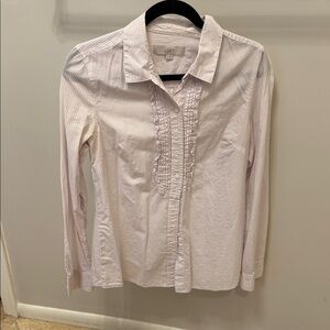 LOFT Light Pink Ruffled Blouse